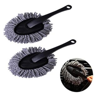 emoly 2 pack super soft multi-functional car dash duster interior & exterior cleaning dirt dust clean brush dusting tool mop gray car cleaning products tool (gray)