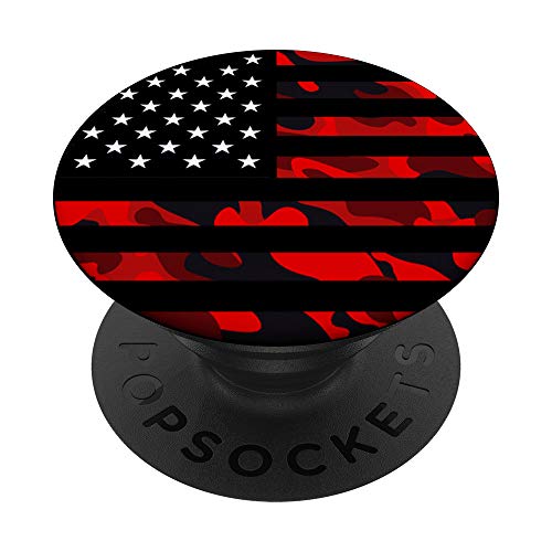 Red camo American flag - camouflage hunting gift PopSockets PopGrip: Swappable Grip for Phones & Tablets