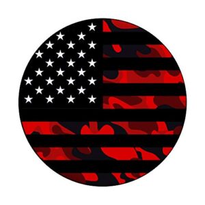 Red camo American flag - camouflage hunting gift PopSockets PopGrip: Swappable Grip for Phones & Tablets