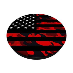 Red camo American flag - camouflage hunting gift PopSockets PopGrip: Swappable Grip for Phones & Tablets