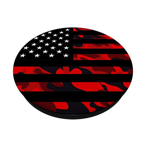 Red camo American flag - camouflage hunting gift PopSockets PopGrip: Swappable Grip for Phones & Tablets