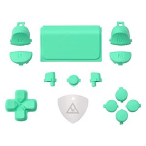extremerate replacement d-pad r1 l1 r2 l2 triggers touchpad action home share options buttons for ps4 controller, mint green full set buttons repair kits for ps4 slim pro cuh-zct2 controller