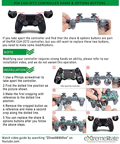 eXtremeRate Replacement D-pad R1 L1 R2 L2 Triggers Touchpad Action Home Share Options Buttons for ps4 Controller, Mint Green Full Set Buttons Repair Kits for ps4 Slim Pro CUH-ZCT2 Controller