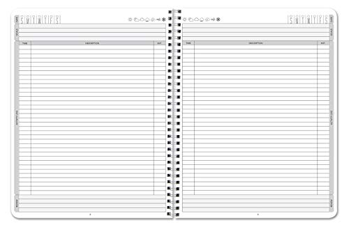 BookFactory Daily Activity Log Book/Day Log Book/Diary/Productivity Notebook, Wire-O - 100 Pages, 8.5" x 11" (LOG-100-7CW-PP-(DailyActivity))