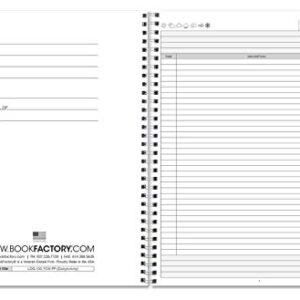 BookFactory Daily Activity Log Book/Day Log Book/Diary/Productivity Notebook, Wire-O - 100 Pages, 8.5" x 11" (LOG-100-7CW-PP-(DailyActivity))