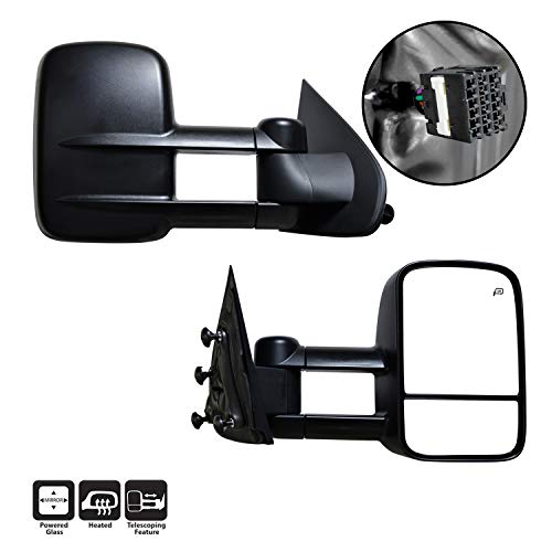 AERDM Towing Mirrors Replacement fit for 2014-2018 Chevy GMC Silverado Sierra 1500 2015-16 2500 HD 3500 HD Power Heated Mirrors