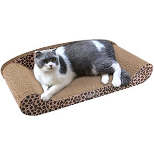 halovie extra large size cat scratcher bed, 24 inch cat scratch pad cardboard sofa scratching board lounge couch for indoor cats