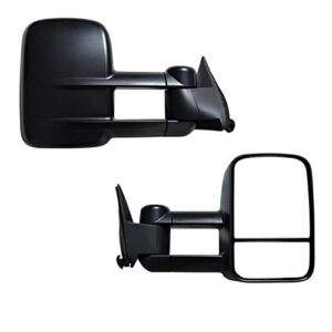 aerdm towing mirrors manual operated textured black telescoping fit 1988-1998 chevy gmc exterior accessories mirrors fit c1500 c2500 c3500 k1500 k2500 k3500