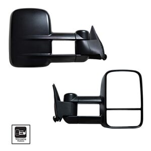 AERDM Towing Mirrors Manual Operated Textured Black Telescoping fit 1988-1998 Chevy GMC Exterior Accessories Mirrors fit C1500 C2500 C3500 K1500 K2500 K3500