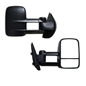 aerdm towing mirrors manual operated textured black telescoping fit for 2007-2013 chevy/gmc silverado/sierra exterior accessories mirrors