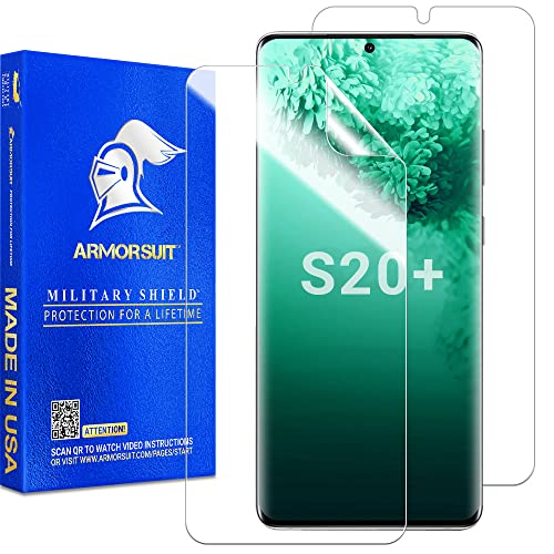 [2 Pack] ArmorSuit MilitaryShield Screen Protector Designed For Samsung Galaxy S20 Plus/Galaxy S20+ 5G (6.7") Case Frienldy Ultrasonic Fingerprint Compatible Anti-Bubble HD Clear Film