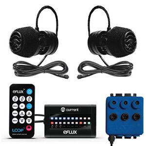 current dual eflux aquarium wave pumps, 1,050gph - includes 2 wave maker water circulation pumps for freshwater and saltwater fish tanks - multiple adjustable flow modes - wireless remote control