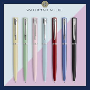 Waterman Allure Ballpoint Pen | Baby Blue Matte Lacquer with Chrome Trim | Medium Point | Blue Ink | With Gift Box