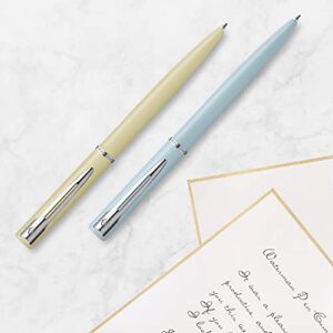 Waterman Allure Ballpoint Pen | Baby Blue Matte Lacquer with Chrome Trim | Medium Point | Blue Ink | With Gift Box