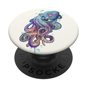 blue octopus art popsockets popgrip: swappable grip for phones & tablets