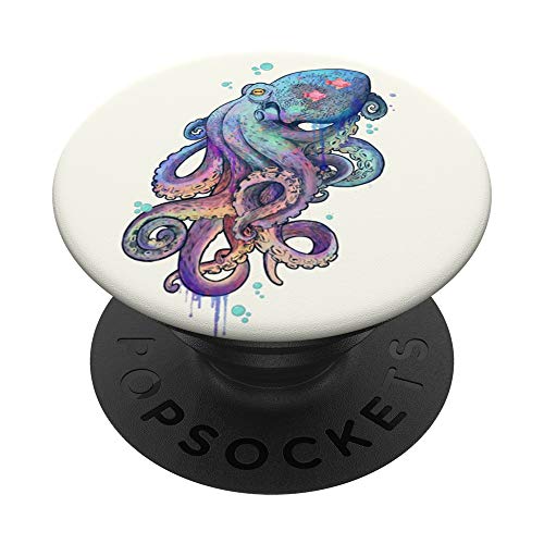 Blue octopus art PopSockets PopGrip: Swappable Grip for Phones & Tablets