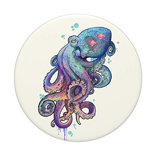 Blue octopus art PopSockets PopGrip: Swappable Grip for Phones & Tablets