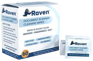 document scanner cleaning wipes - 60 count pack - by raven scanner