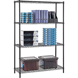 Whalen 990494 4-Shelf Wire Unit 48-Inch W Black (Ws184872-4B)