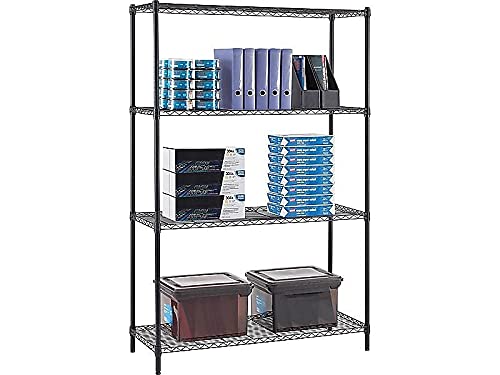 Whalen 990494 4-Shelf Wire Unit 48-Inch W Black (Ws184872-4B)