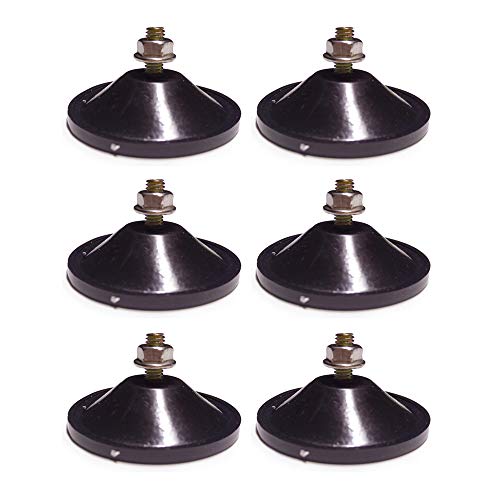 M6 - D 5.5 cm (D 2.16") Strong Thickened Edge PVC M6 Thread Screw Suction Cup Hook with Lock Nut for Enhanced Suction,6 Pieces,Recommend (Black)