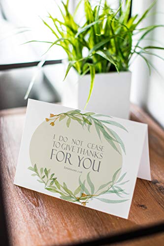 JBH Creations Religious Thank You Cards with Bible Verse - Watercolor Scripture Design - Pack of 24 - Oval