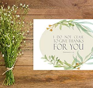 JBH Creations Religious Thank You Cards with Bible Verse - Watercolor Scripture Design - Pack of 24 - Oval