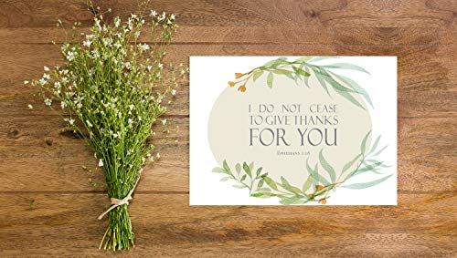 JBH Creations Religious Thank You Cards with Bible Verse - Watercolor Scripture Design - Pack of 24 - Oval