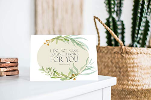 JBH Creations Religious Thank You Cards with Bible Verse - Watercolor Scripture Design - Pack of 24 - Oval