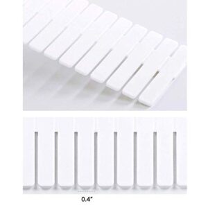 40 Pcs Plastic DIY Grid Drawer Divider Household Necessities Storage Thickening Housing Spacer Sub-Grid Finishing Shelves for Home Tidy Closet Stationary Socks Underwear Scarves Organizer (White)