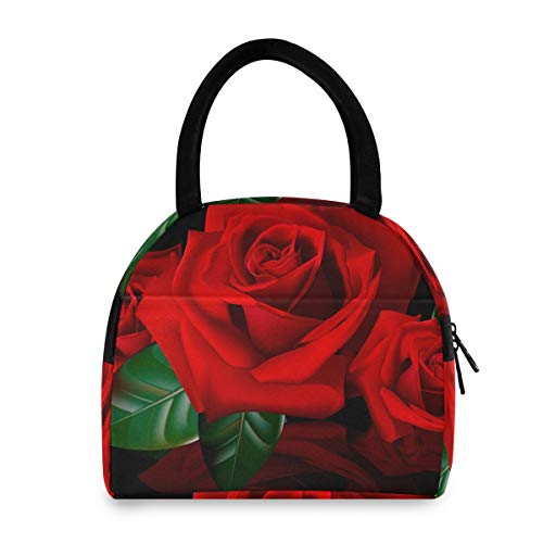 Red Rose Lunch Bag Tote Bag Lunch Bag for Women Lunch Box Insulated Lunch Container