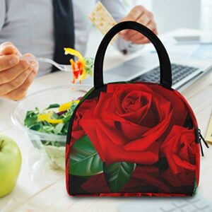 Red Rose Lunch Bag Tote Bag Lunch Bag for Women Lunch Box Insulated Lunch Container