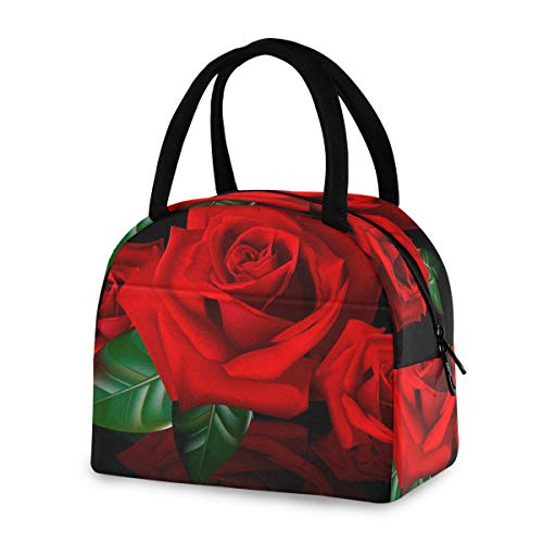 Red Rose Lunch Bag Tote Bag Lunch Bag for Women Lunch Box Insulated Lunch Container