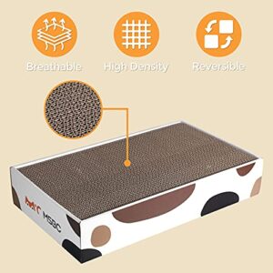 ComSaf Durable Cat Scratcher Cardboard Refill, Cat Scratch Pad, 3 in 1 Recyclable Corrugated Scratcher, Reversible Scratch Box, Scratcher Lounge for Furniture Protection, Cat Training Toy