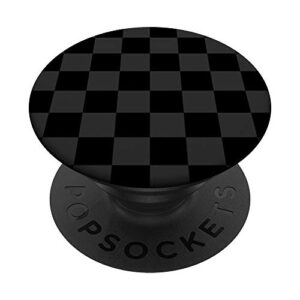 trendy checkerboard checkered black and grey gift popsockets popgrip: swappable grip for phones & tablets