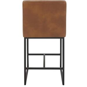 Amazon Brand – Rivet Decatur Modern Faux Leather Kitchen Counter-Height Stool, 37"H, Tan Brown