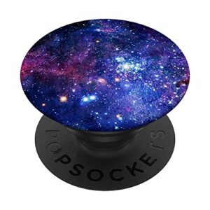 galaxy design space nebula blue purple popsockets popgrip: swappable grip for phones & tablets