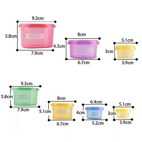 Food Storage Container Perfect Portions Healthy Living Storage Case Plastic Boxes Color Coded, 7Pcs/set