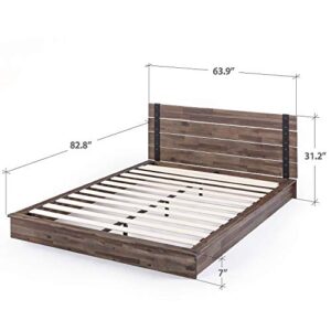 ZINUS Brock Metal and Wood Platform Bed Frame / Solid Acaciawood Mattress Foundation / No Box Spring Needed / Easy Assembly, Queen