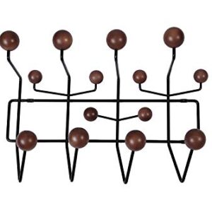 SHISEDECO Classic Hang it All Coat Rack, Mid Century Modern Wall Mounted Coat Hooks with Painted Solid Wooden Walnut Balls Wood Color Coat Hanger (Dark Walnut)