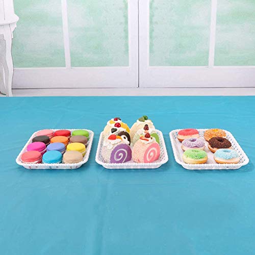 FEOOWV Set of 5 Pcs Round 3-Tier Cake Stand Party Food Server Display Stand with Plastic Serving Trays for Wedding Birthday Party Decor (Style B)