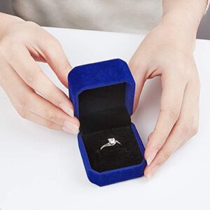 BENECREAT 10 Pack Velvet Ring Earring Box Gift Jewelry Box for Mother's Day, Engagement, Wedding Gift Favor- Royal Blue