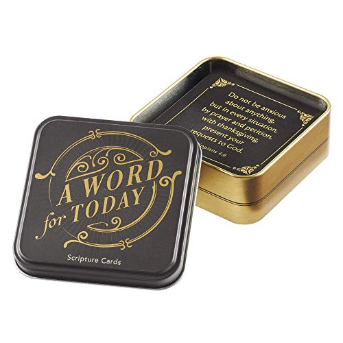 Christian Art Gifts Scripture Prayer Cards In Tin | A Word For Today – 50 Double Sided Cards | Bible Verse Encouraging Gift for Men and Women