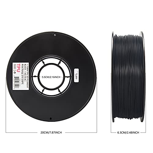 Inland 1.75mm Black TPU 3D Printer Filament, Dimensional Accuracy +/- 0.03 mm - 1kg Spool (2.2 lbs)