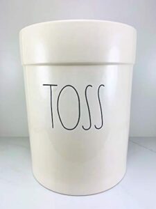 rae dunn by magenta “toss” bathroom wastebasket trash can - white inside
