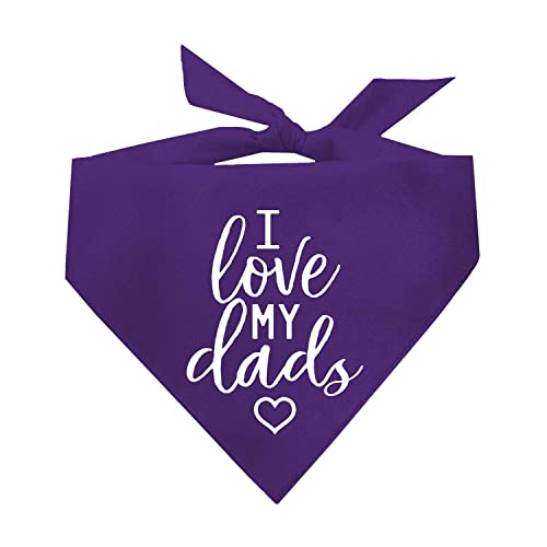 I Love My Dads (Two) LGBTQ Pride Month Dog Bandana (176 Purple, One Size)