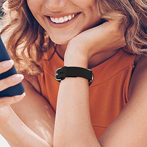 Lerobo Bands Compatible with Samsung Galaxy Watch Active/Active 2 44mm 40mm/Galaxy Watch 3 41mm/Galaxy Watch 42mm, 20mm Soft Silicone Sport Strap Replacement bands,3 Pack,Large,Black Navy Blue Gray