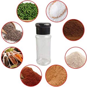 25 Pcs Empty Plastic Spice Bottles Set for Storing Barbecue Seasoning Salt Pepper and More 90 ml/3 oz Black