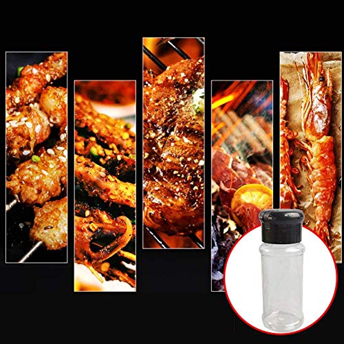 25 Pcs Empty Plastic Spice Bottles Set for Storing Barbecue Seasoning Salt Pepper and More 90 ml/3 oz Black