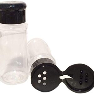 25 Pcs Empty Plastic Spice Bottles Set for Storing Barbecue Seasoning Salt Pepper and More 90 ml/3 oz Black